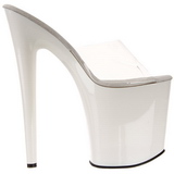 hvit gjennomsiktig 20 cm FLAMINGO-801 h�yh�lte slipper damer sko