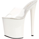 hvit gjennomsiktig 20 cm FLAMINGO-801 h�yh�lte slipper damer sko
