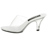 hvit gjennomsiktig 8 cm BELLE-301 høyhælte slipper sko