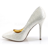hvit glitter 13 cm AMUSE-20G høye pumps fest sko med hæl