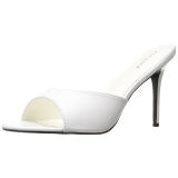 hvit kunstl�r 10 cm CLASSIQUE-01 store st�rrelser mules dame
