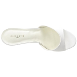hvit kunstl�r 10 cm CLASSIQUE-01 store st�rrelser mules dame