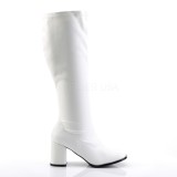 hvit kunstl�r 7,5 cm GOGO-300WC damest�vler til brede l�gge
