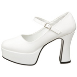 hvit lakk 11 cm MARYJANE-50 Mary Jane plat� pumps h�y h�l