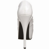 hvit lakk 14,5 cm Burlesque BORDELLO TEEZE-06 platå pumps høy hæl