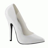 hvit lakk 15 cm DOMINA-420 h�ye pumps damesko til menn