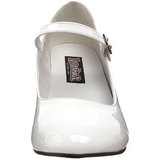 hvit lakk 5 cm SCHOOLGIRL-50 klassiske pumps sko til dame