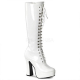 hvit lakkert 13 cm ELECTRA-2020 høye damestøvler til menn