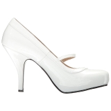 hvit lakklær 11,5 cm PINUP-01 store størrelser pumps sko