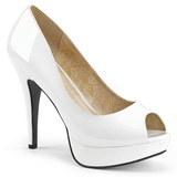 hvit lakklær 13,5 cm CHLOE-01 store størrelser pumps sko