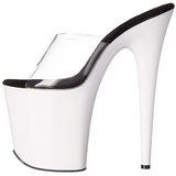 hvit neon 20 cm FLAMINGO-801UV plat� h�ye slipper mules