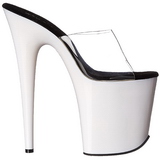 hvit neon 20 cm FLAMINGO-801UV plat� h�ye slipper mules