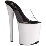 hvit neon 20 cm FLAMINGO-801UV plat� h�ye slipper mules