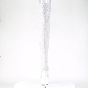 hvit paljetter 20 cm ADORE-3020 h�yh�lte overknee st�vler - pole dance plat�st�vler