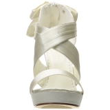hvit satin 12 cm LUMINA-29 høye fest sandaler med hæl