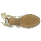 hvit satin 12 cm LUMINA-29 høye fest sandaler med hæl