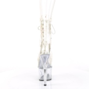 hvit transparent 18 cm ADORE-1020C-2 høyhælte ankelstøvletter - pole dance hæler