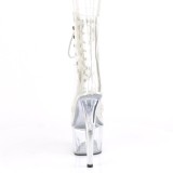 hvit transparent 18 cm ADORE-1020C høyhælte ankelstøvletter - pole dance hæler