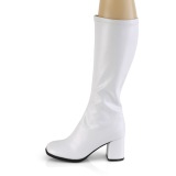 hvit vegan 7,5 cm GOGO-300-2 støvler med blokkhæl