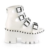 hvit vegan 9 cm ASHES-70 lolita plat� ankelst�vletter med blokkh�l for kvinner