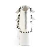 hvit vegan 9 cm ASHES-70 lolita plat� ankelst�vletter med blokkh�l for kvinner