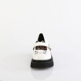 hvite 6,5 cm RENEGADE-56 emo maryjane sko - plat�sko med spenne