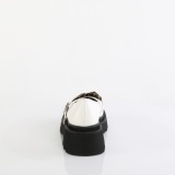 hvite 6,5 cm RENEGADE-56 emo maryjane sko - plat�sko med spenne