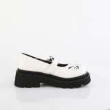 hvite 6,5 cm RENEGADE-56 emo maryjane sko - plat�sko med spenne