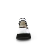 hvite 6 cm SPRITE-01 emo maryjane sko - plat�sko med spenne