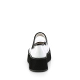 hvite 6 cm SPRITE-01 emo maryjane sko - plat�sko med spenne