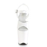 hvite h�ye h�ler 20 cm FLAMINGO-808N JELLY-LIKE strekkmateriale plat� h�ye h�ler