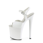 hvite plat�sandaler 20 cm NAUGHTY-809 h�yh�lte sandaler