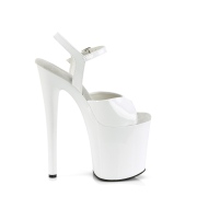 hvite plat�sandaler 20 cm NAUGHTY-809 h�yh�lte sandaler