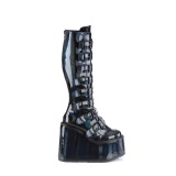 kileh�ler 14 cm S815 plat�st�vler kvinner med spenner svarte hologram