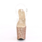 kobber glitter 20 cm FLAMINGO-808LG platå høyhælte sandaler sko