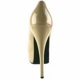 krem lakk 14,5 cm Burlesque BORDELLO TEEZE-06 platå pumps høy hæl