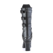 kunstl�r 10 cm CRYPTO-67 h�ye plat�st�vler til dame med spenner