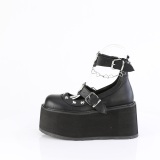 kunstl�r 11,5 cm DAMNED-56 emo maryjane sko - plat�sko med spenne