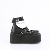 kunstl�r 11,5 cm DAMNED-56 emo maryjane sko - plat�sko med spenne