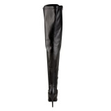 kunstlær 13 cm SEDUCE-3024 svarte lårhøye støvler med snøring