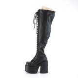 kunstl�r 13 cm stretch l�rh�ye st�vler til brede l�gge gothic