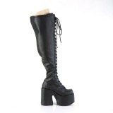 kunstl�r 13 cm stretch l�rh�ye st�vler til brede l�gge gothic