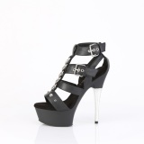 kunstl�r 15 cm CAPTIVA-658 gladiator plat�sandaler med h�l for kvinner