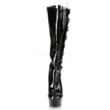 kunstlær 15 cm DELIGHT-2047 pleaser platåstøvler for kvinner