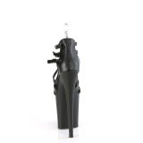 kunstl�r 20 cm FLAMINGO-877 svarte pleaser h�yh�lte sko med plat�