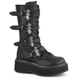 kunstl�r 5 cm EMILY-322 h�ye plat�st�vler til dame med spenner
