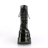 lakkl�r 11,5 cm BEAR-265 emo dobbel plat� ankelst�vletter - dame plat�sboots med lisser