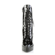 lakklær 13,5 cm INDULGE-1020 svarte ankelstøvletter med stiletthæl