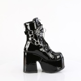 lakkl�r 13 cm CAMEL-65 emo chunky ankelst�vletter - dame plat�sboots med lisser
