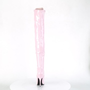lakklær 13 cm SEDUCE-3024 rosa lårhøye støvletter til menn